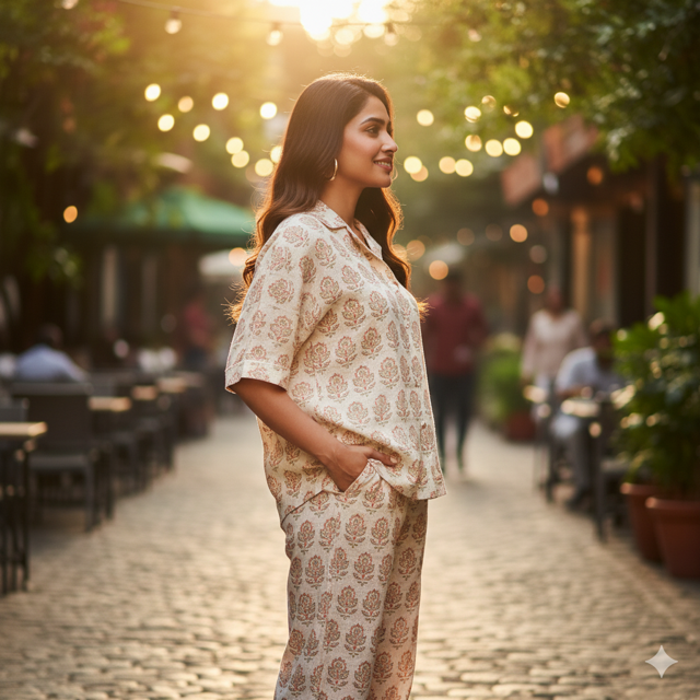 Cream Linen Co-ord Outfit - Image 2