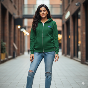Green Zip Hoodie