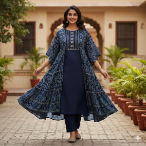 Navy Layered Kurti