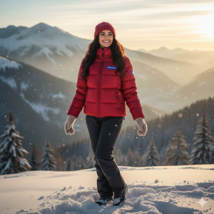 Red Puffer Winter Jacket