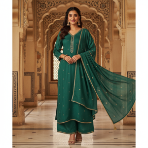 Sea Green Chanderi Suit Set